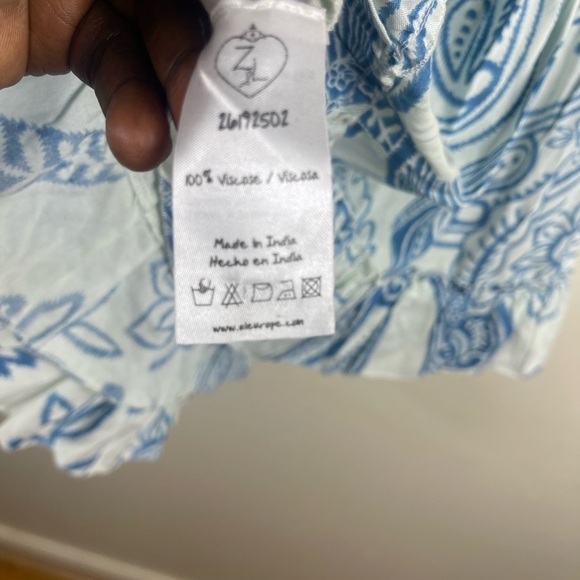 Z&L EUROPE Tassel Tie Armhole Lace Trimmed Tiered Mini Dress Tucan Print XL blue - Picture 8 of 8